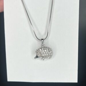 Elegant Silver Hedgehog Pendant Necklace